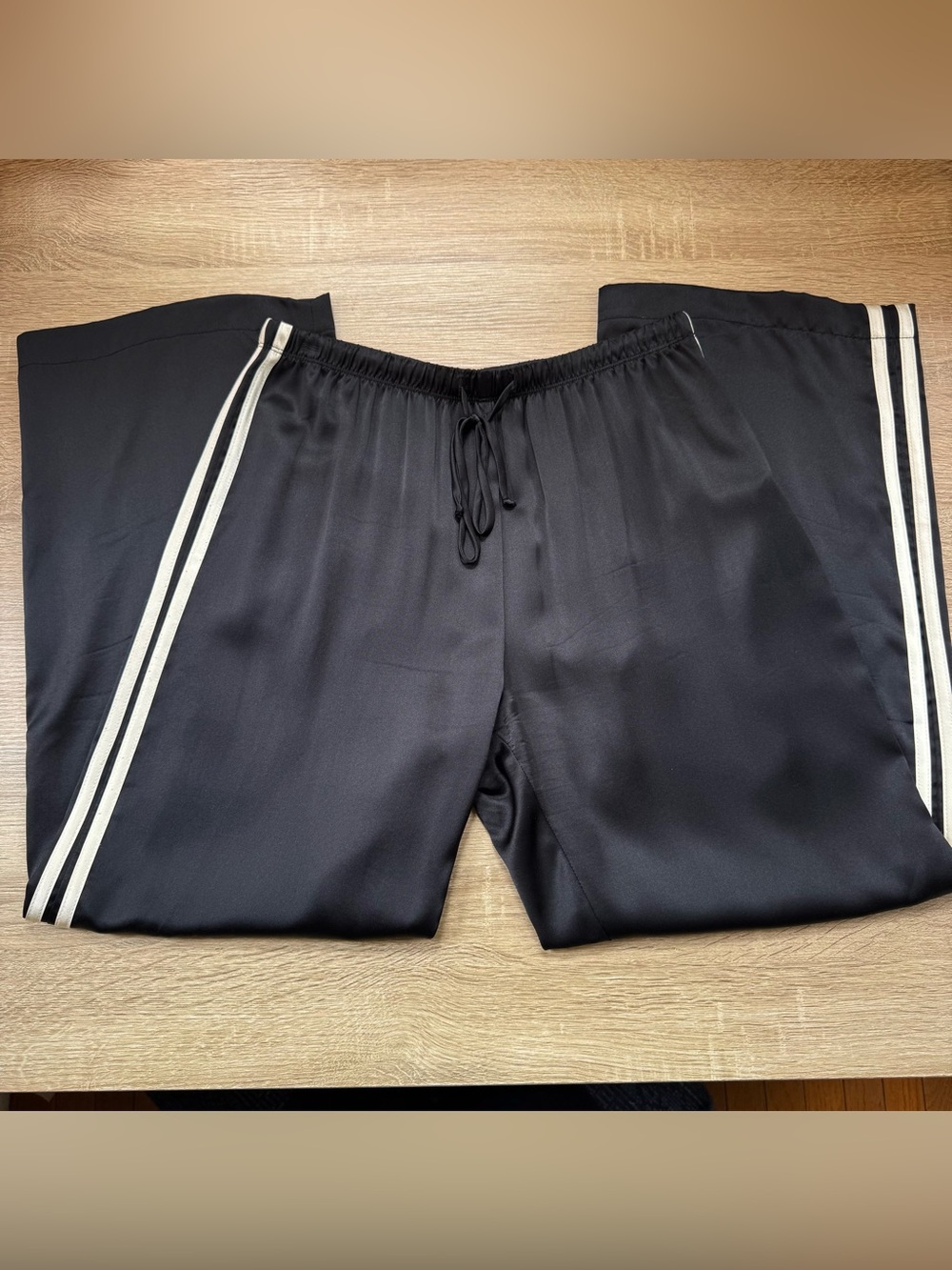 DONNI The Silk Stripe Crop Pants Jet Black Small - Picture 6 of 14